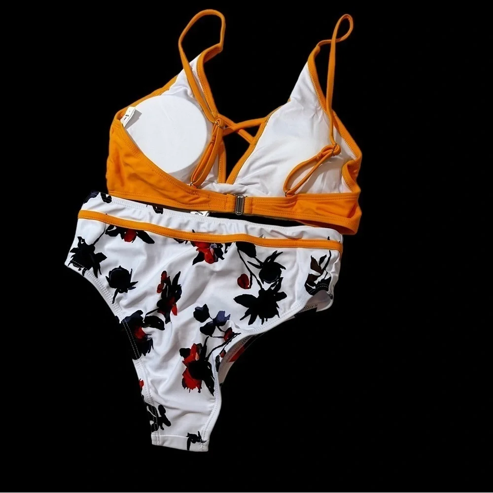 PEDDNEY Hawaiian Bikini Set Size Small Strappy High Waisted New In Bag_5